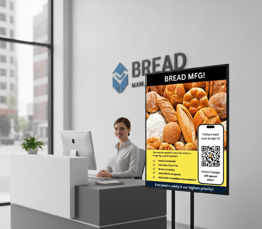 SigninLink QR code to sign in digitally at Manufacturer